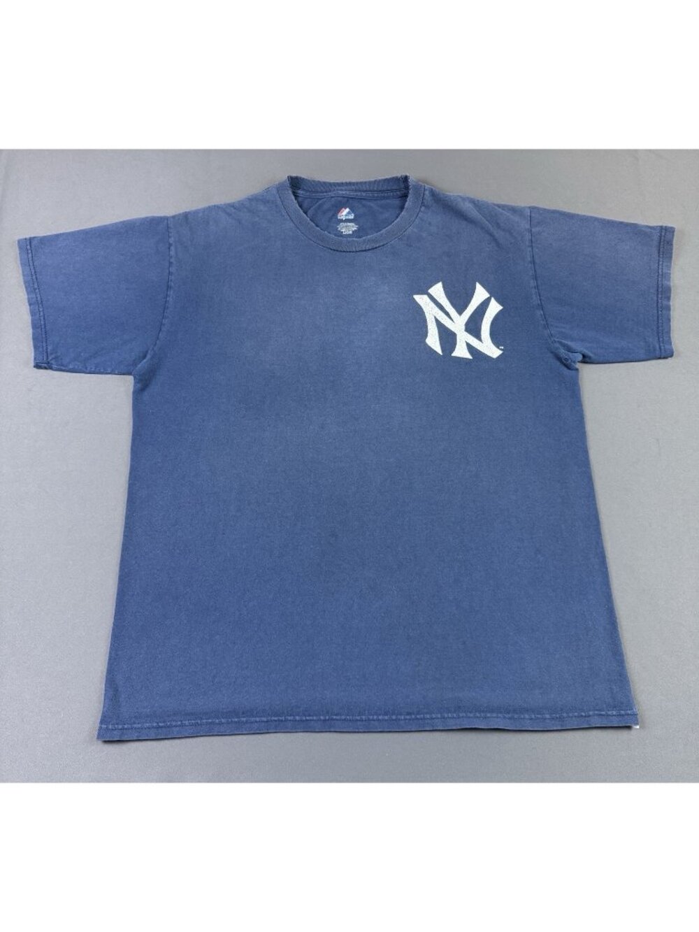 Rare Vintage Y2K New York Yankees Gehrig #4 Sun Fade MLB Baseball Large T Shirt